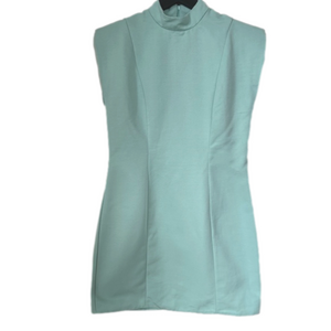 ASOS DESIGN Structured Mini Dress Shoulder Pads Sage Green Size 6